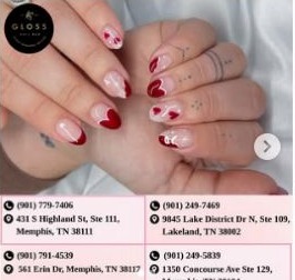 Gloss Nail Bar heart nail art from Instagram
